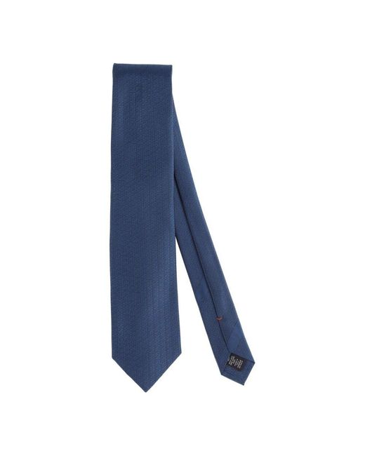 Zegna Blaue seidenkrawatte mit logomuster in Blue für Herren