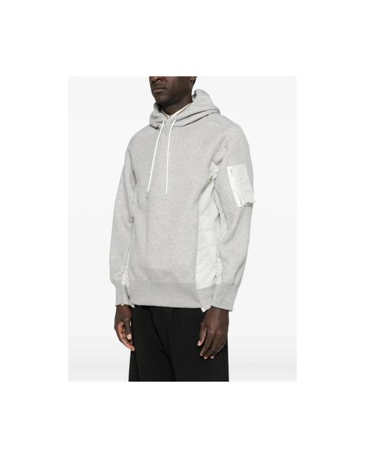 Sacai Gray Hoodies for men