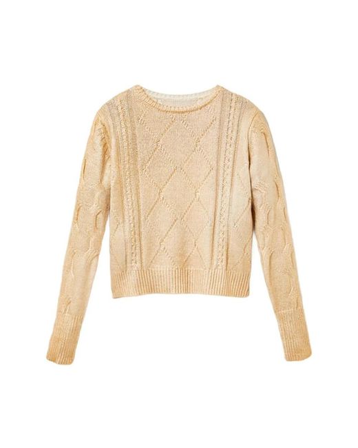 Desigual Natural Round-Neck Knitwear