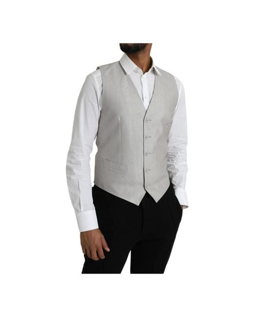 Dolce & Gabbana Gray Waistcoats for men