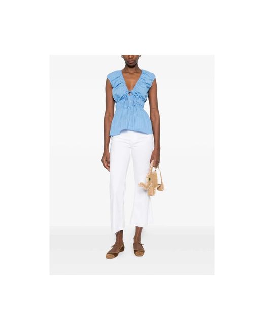 7 For All Mankind White Cropped Jeans