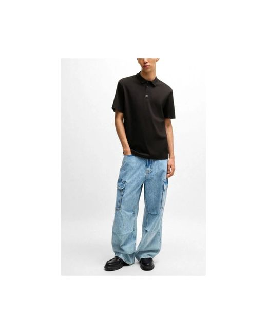 HUGO Black Polo Shirts for men
