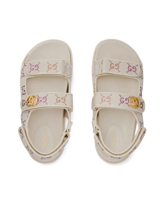 Shoes > sandals > flat sandals Gucci en coloris White