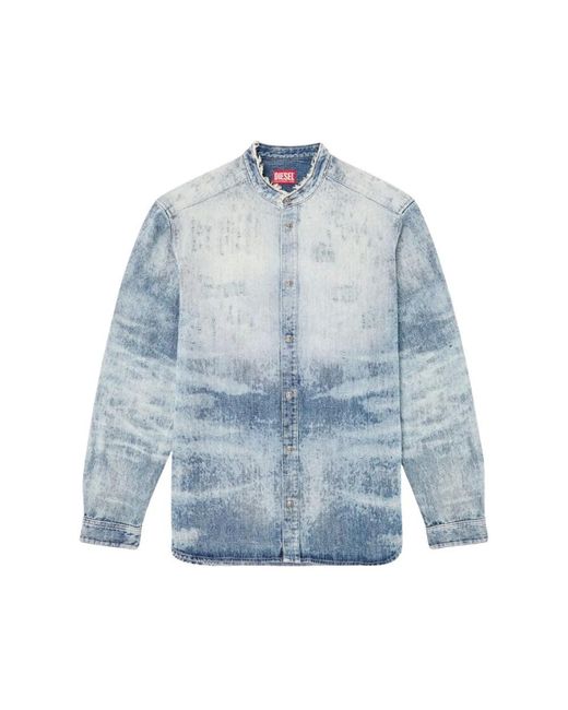 DIESEL Blue Denim Shirts for men