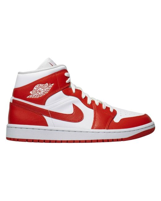 Air jordan 1 mid sneakers da Uomo di Nike in Rosso | Lyst