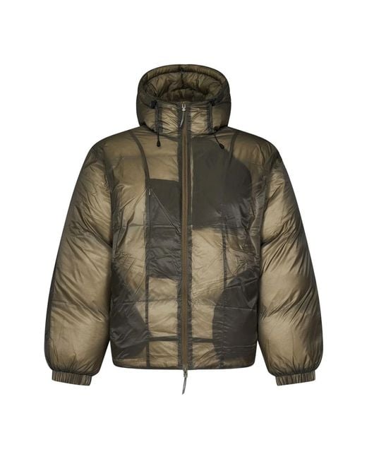 Roa Beige doppel-lagen kapuzenjacke mit kordelzug,stilvolle army green daunenjacke für Herren