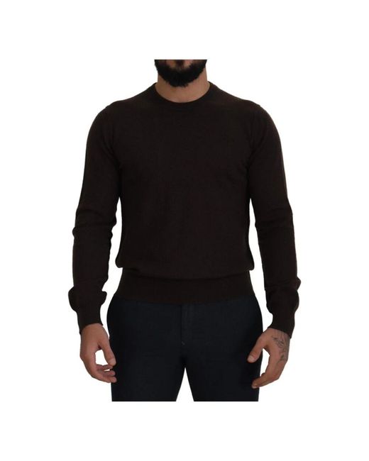 Dolce & Gabbana Luxuriöser kaschmir rundhalspullover in Black für Herren