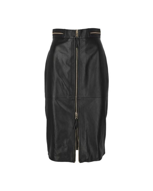 Elisabetta Franchi Black Leather Skirts