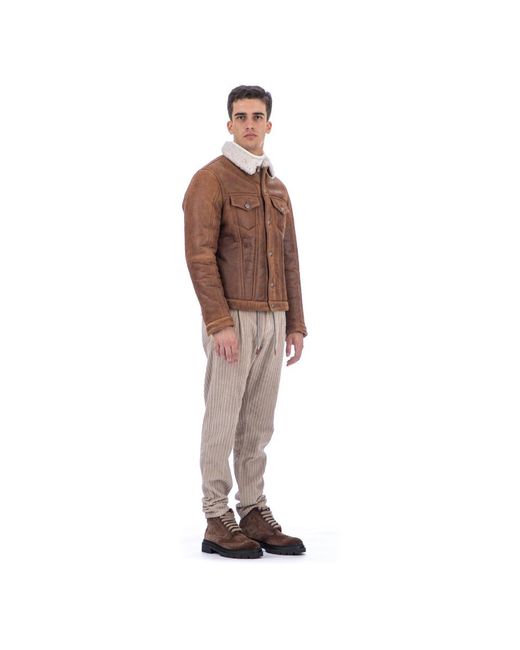 Jacob Cohen Brown Faux Fur & Shearling Jackets for men