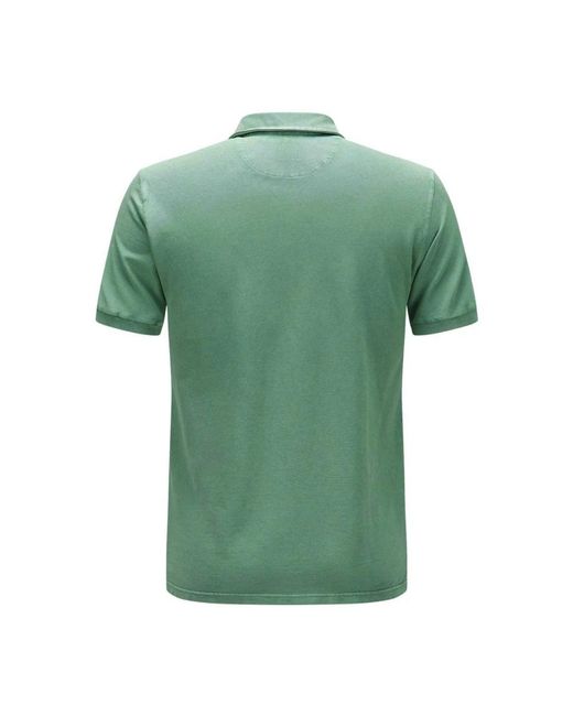 Fedeli Tops ,Groen ,Katoen Korte Mouw Groene Piqué Polo Shirt in het Green voor heren