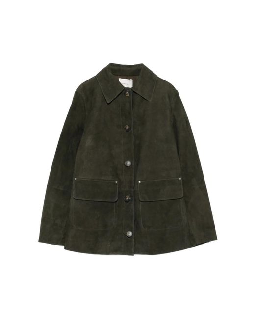 Leather Jackets Vince de color Green