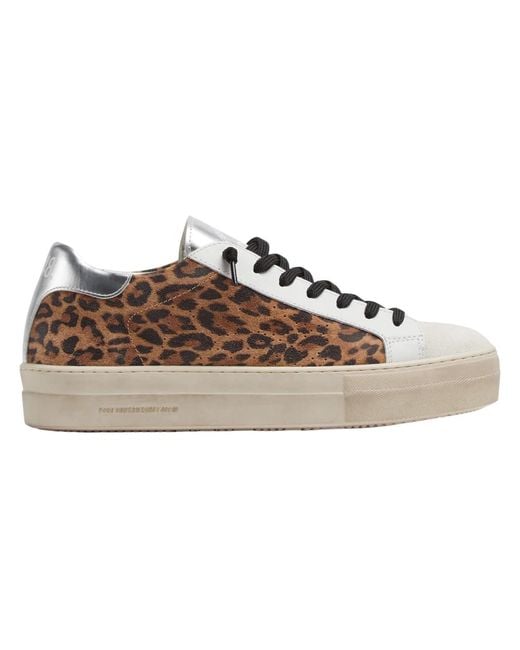 P448 Leopard/Zilver Sneaker in het Brown