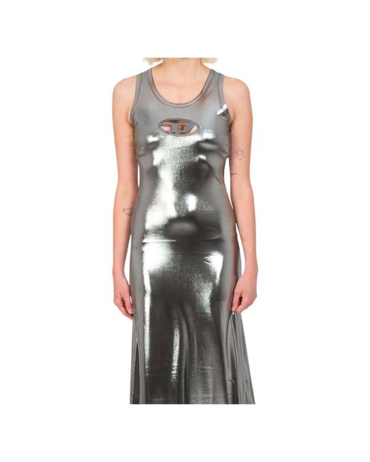 DIESEL Gray Tonal oval kleid