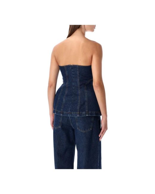 Magda Butrym Blue Sleeveless Tops