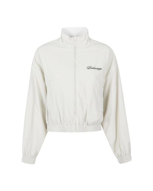 Balenciaga Cursive Tracksuit Jacket in het White