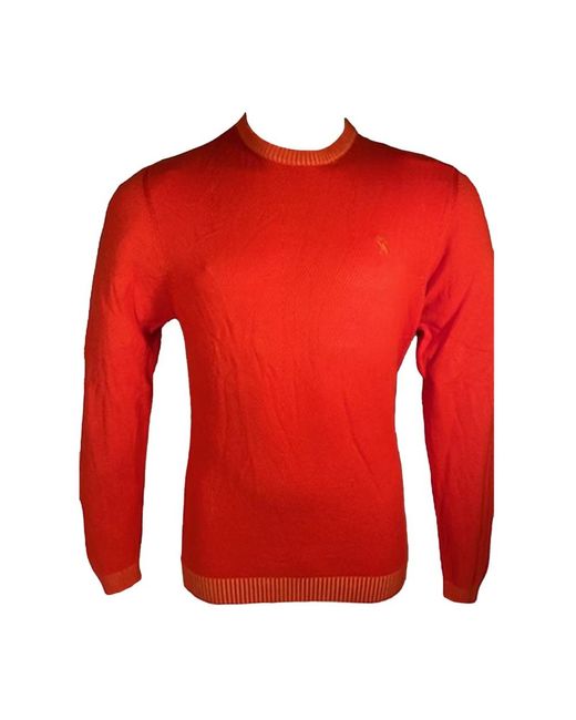 Elegante round-neck maglione di Vicomte A. in Red da Uomo