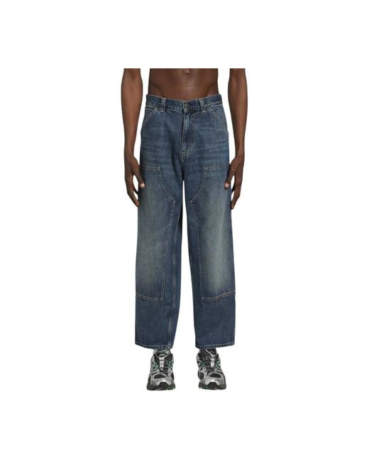 Carhartt Blue Straight Fit Jeans for men