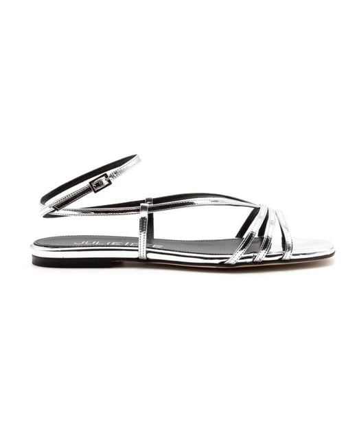 Julie Dee Gray Flat Sandals