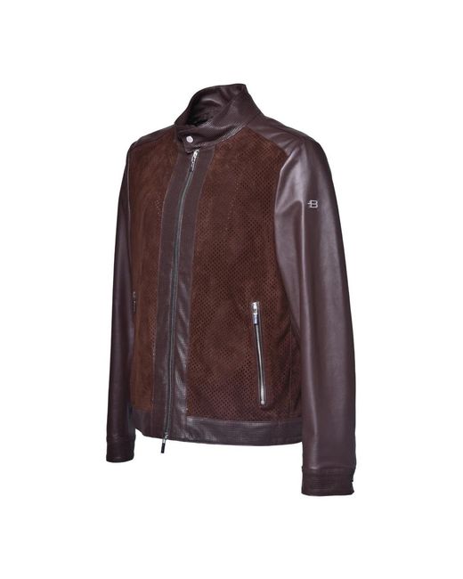 Baldinini Brown Leather Jackets for men