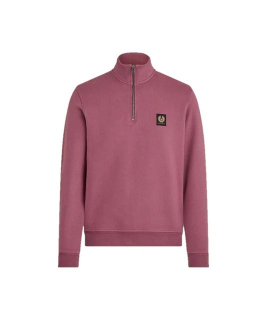 Belstaff Purple Quarter Zip Sweatshirt Mulberry M for men