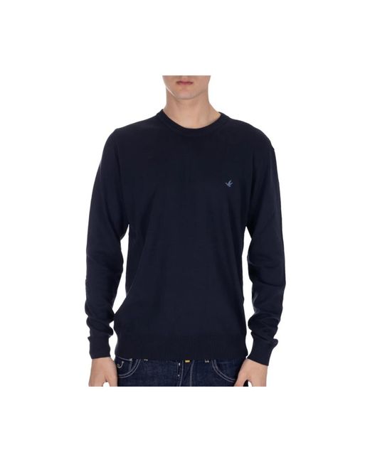Brooksfield Baumwoll pullover sweater mit logo,baumwollpullover mit logo,baumwoll-pullover mit logo in Blue für Herren