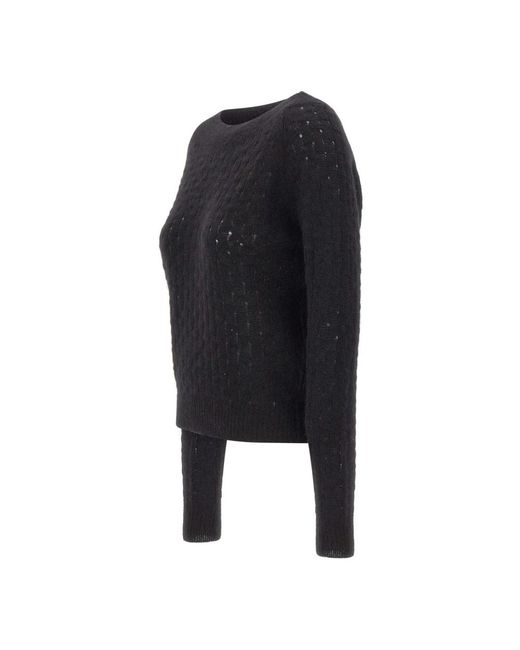 Gran Sasso Black Round-Neck Knitwear