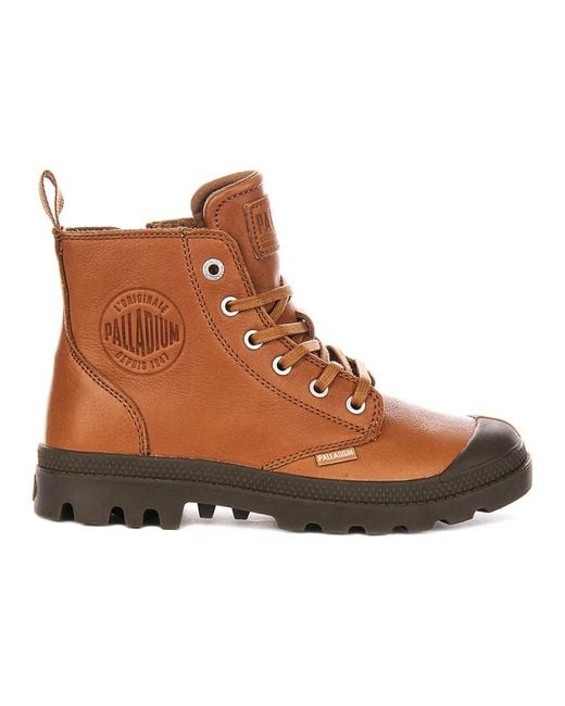 Palladium Brown Lace-Up Boots for men