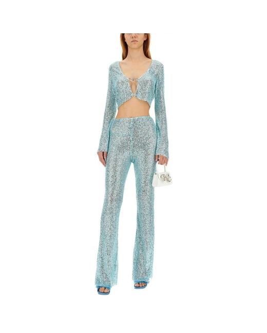 Self-Portrait Blue Wide Trousers