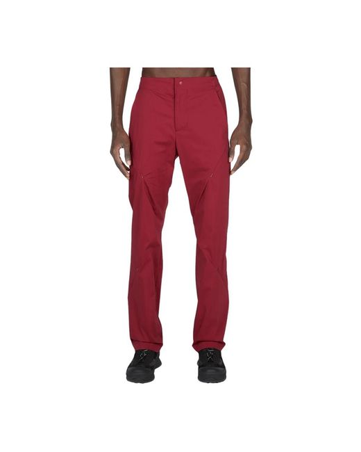 Post Archive Faction PAF Red Straight Trousers for men