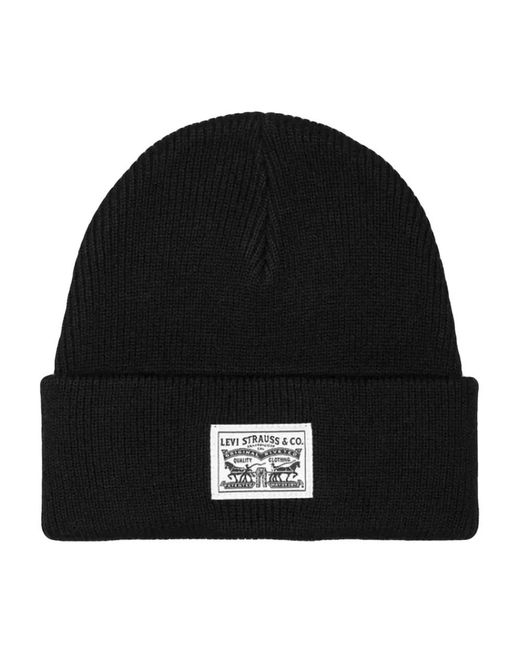 Levi's Accessoires ,Zwart ,Backpatch Beanie in het Black