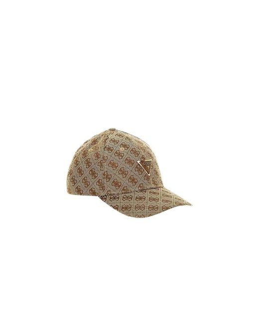 Guess Accessoires ,Bruin ,Polyester Katya Baseball Cap in het Natural