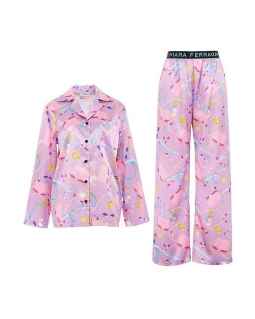 Chiara Ferragni Pink Pyjamas