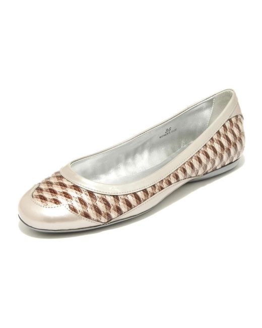 Hogan Metallic Ballerina Shoes
