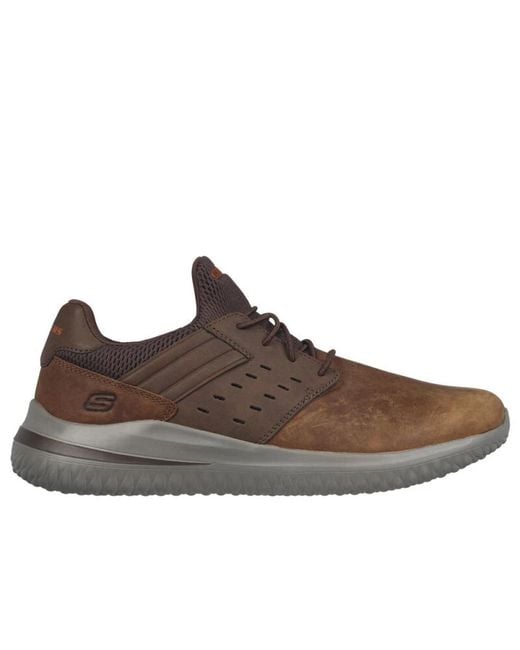 Skechers Bequeme Slip-On Sneakers Delson 3.0 Ezra in Brown für Herren