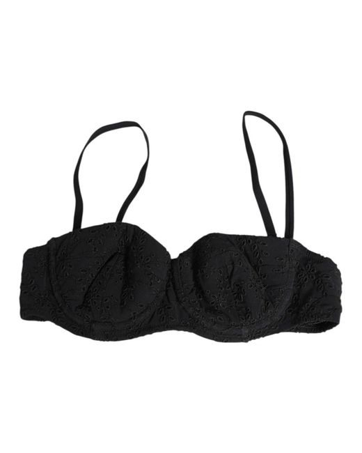Dolce & Gabbana Ondergoed ,Zwart ,Zwarte Geborduurde Beugelbeha Ondergoed in het Black