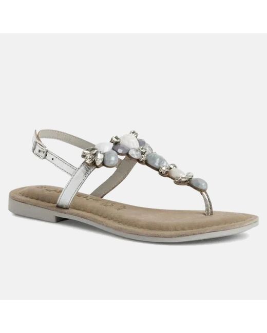 Tamaris Metallic Flat Sandals