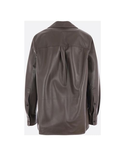 Bottega Veneta Gray Leather Jackets