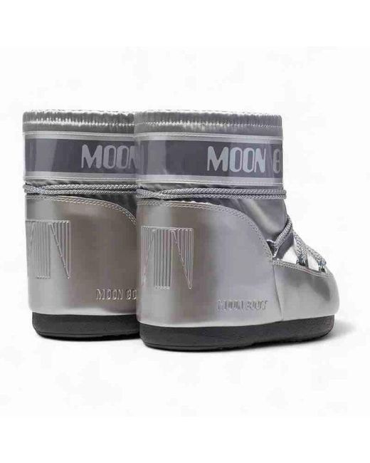 Moon Boot Gray Low Glance Iconic Winterstiefel