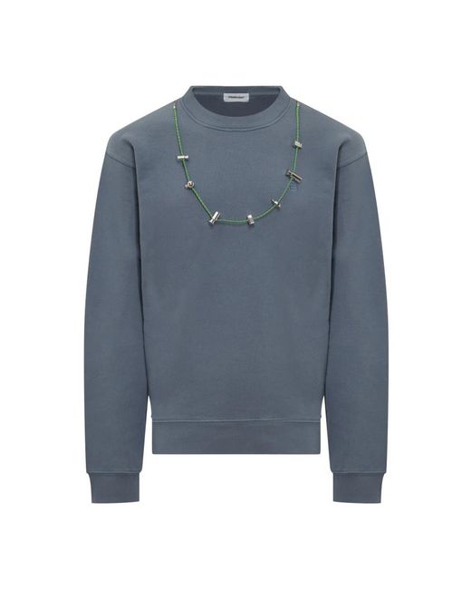 Ambush Hoodies & Sweatvesten ,Blauw ,Gezellige Gebreide Trui Met Kettingdetail in het Blue voor heren