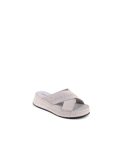 Calvin Klein White Sliders