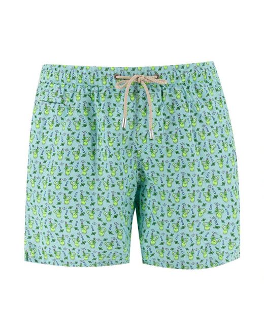 Mc2 Saint Barth Badeboxershorts Mit Gesäßtasche in Green für Herren