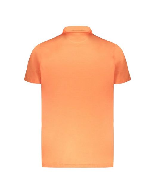 Moorer Tops ,Oranje ,Katoen Katoenen Poloshirt Met Nacre-Knopen in het Orange voor heren