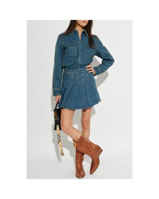 Burberry Blue Denim Skirts