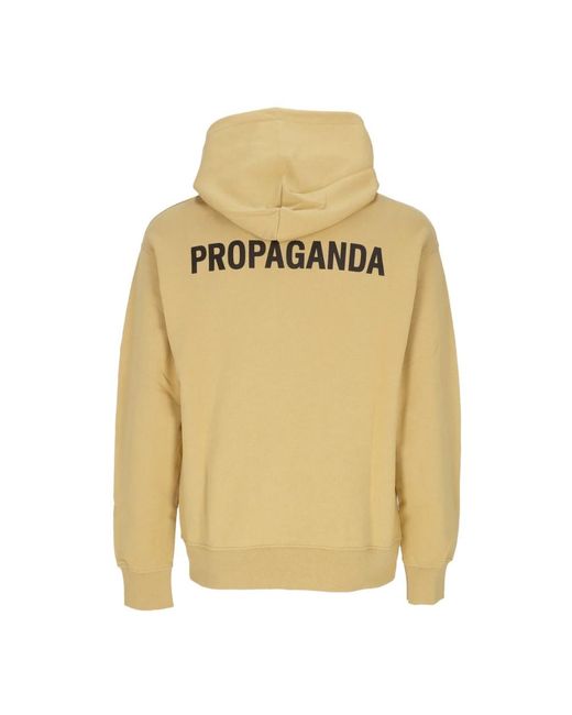 Propaganda Hoodies & Sweatvesten ,Bruin ,Katoen Logo Hoodie Lichtgewicht Sweatshirt in het Natural voor heren