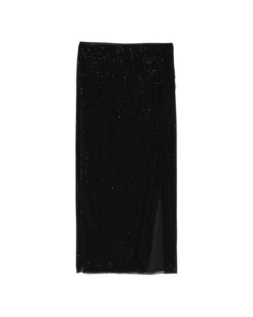 Self-Portrait Black Midi Skirts