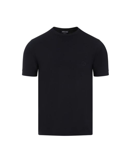 Giorgio Armani Navy blau t-shirt in Black für Herren