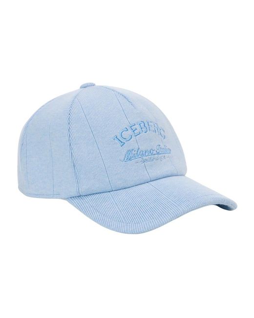 Iceberg Blue Gerippte Strick Baseballkappe