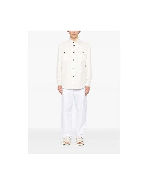 Brioni Wit Knoopsluiting Buitenkleding Met Zakken in het White voor heren