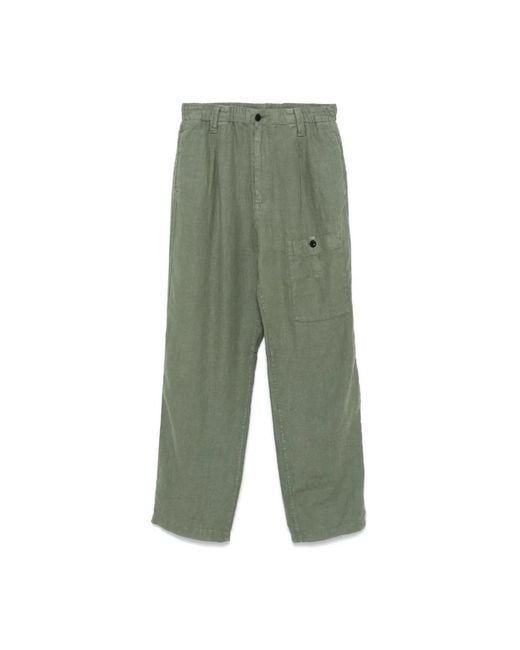 C P Company Green Straight Trousers for men