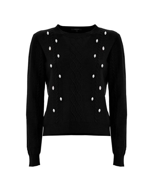 Kocca Black Strickpullover mit strasssteinen